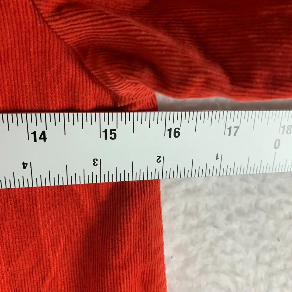 Hanna Andersson Girl's Long Sleeve Button Front‎ Orange Corduroy Dress 8 130cm